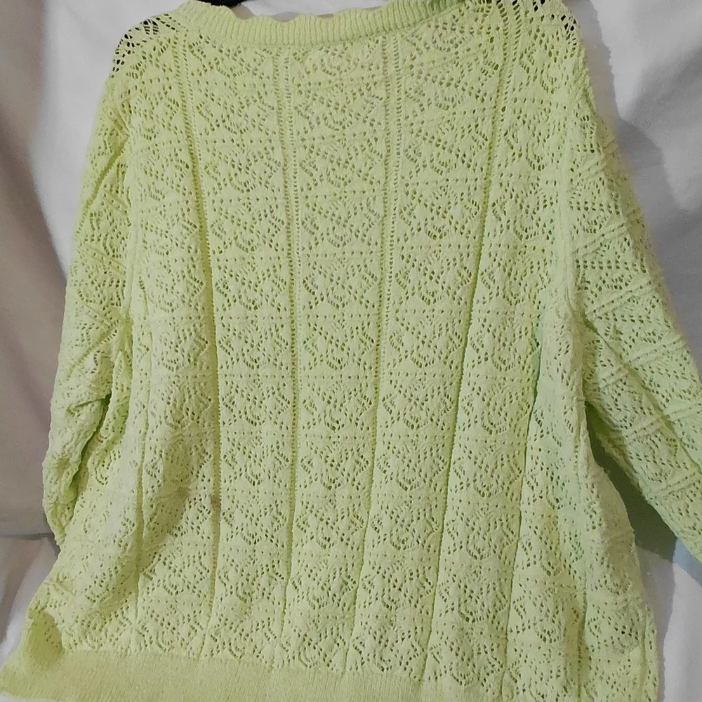 Mango Light Green Open Knit Cardigan - Picture 8 of 11